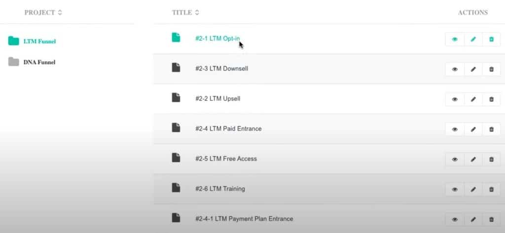 Organizing campaigns into projects
