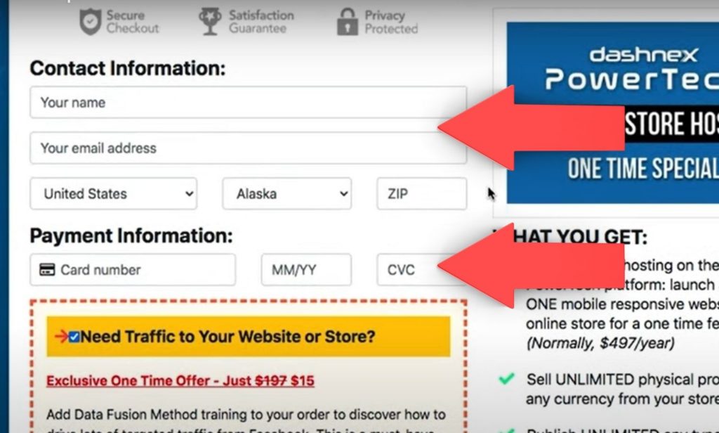 single page online checkout page design customer details